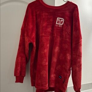 Disney 2024 Disney World Red Sherpa Plush Velour Mickey Icons Spirit Jersey Sz M